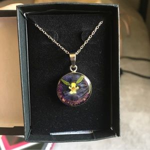 16” Necklace Pendant Floral in ATI 925